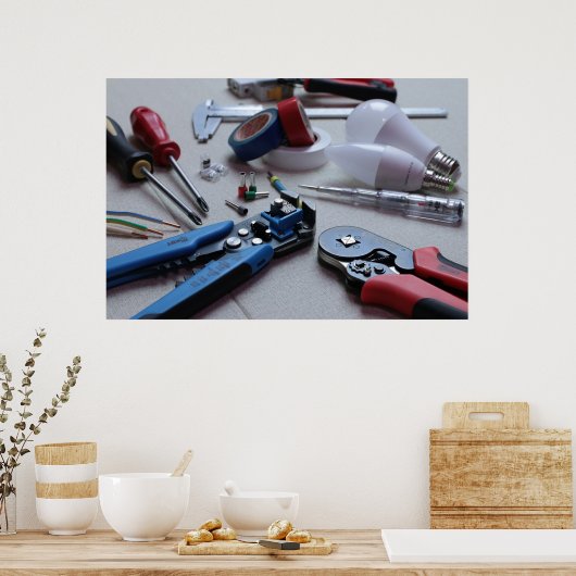 Geräte und Geräte für den Elektrohandyman Poster (Küche)