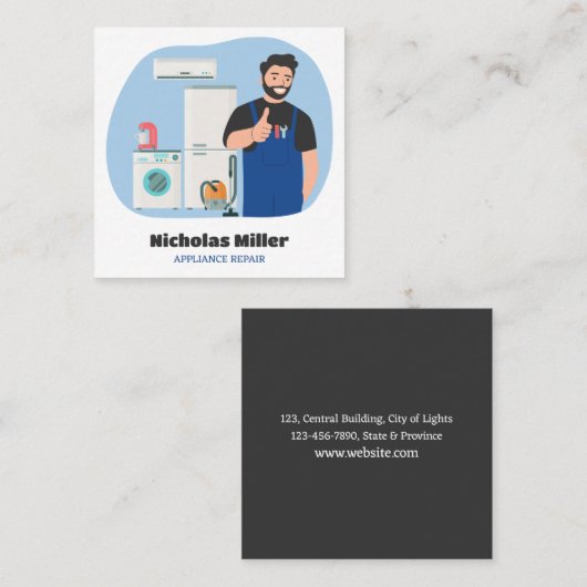 Gerätereparatur Quadratische Visitenkarte (Vorne/Hinten)