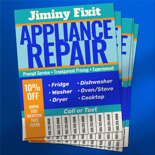 Gerätereparaturabreißer aus Telefonnummer Flyer