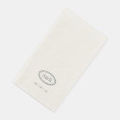Geräucherte Fichte Klassisch Oval Monogramm Hochze Serviette (Ecke)