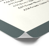 Geräucherter Fichten-Klassiker-Script-Hochzeits-Si Poster (Ecke)