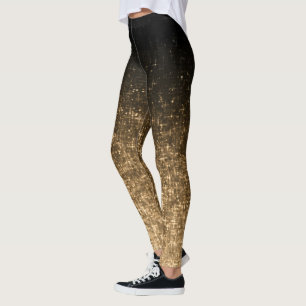 Geräumiger, goldfarbener, funkelnd Gradienten-Glit Leggings