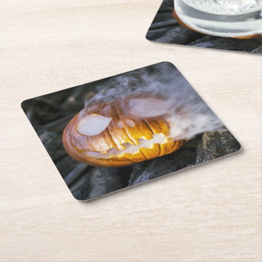 Geräumiger Jack-o-Laterne Rechteckiger Pappuntersetzer (angewinkelt)