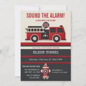 Geräusch der Minimalistischen Firefighter-Kinderdu Einladung (Vorderseite)