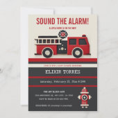Geräusch der Minimalistischen Firefighter-Kinderdu Einladung (Vorderseite)