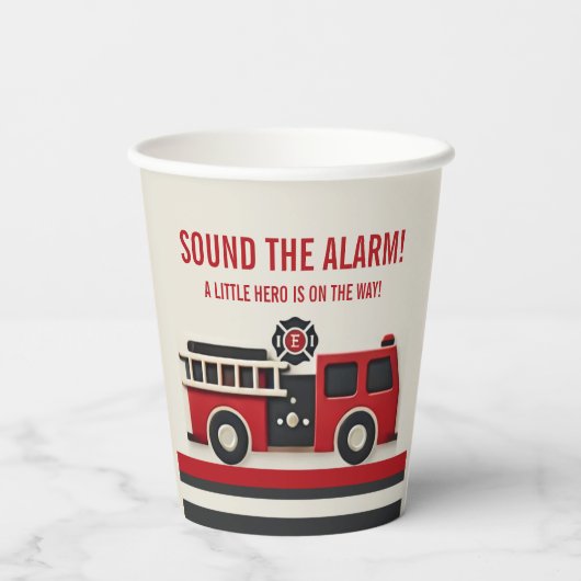 Geräusch der Minimalistischen Firefighter-Kinderdu Pappbecher (Rückseite)