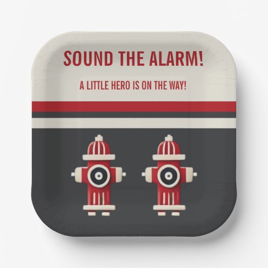 Geräusch der Minimalistischen Firefighter-Kinderdu Pappteller (Vorderseite)