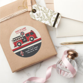 Geräusch der Minimalistischen Firefighter-Kinderdu Runder Aufkleber