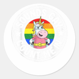 Geräusche, die mich in der Einhorn-Regenbogenflagg Runder Aufkleber
