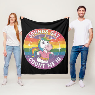 Geräusche, die mich in unicoron Rainbow LGBTQ zähl Fleecedecke