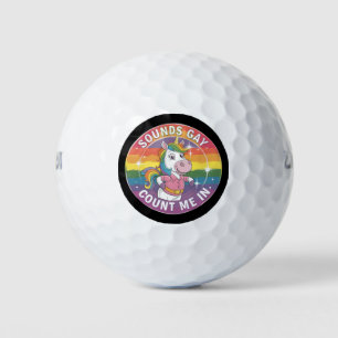 Geräusche, die mich in unicoron Rainbow LGBTQ zähl Golfball