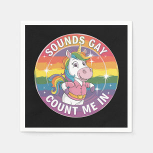 Geräusche, die mich in unicoron Rainbow LGBTQ zähl Serviette
