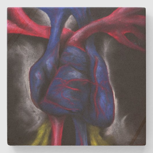 Geräusche eines blauen Herzens Anatomische menschl Steinuntersetzer (Vorderseite)