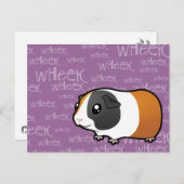 Geräusche Guinea Schwein (glatte Haare) Postkarte (Vorne/Hinten)