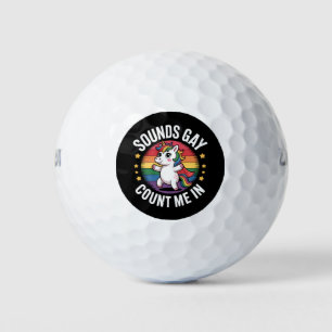 Geräusche zählen mich in Unicorn Rainbow LGBTQ Sto Golfball