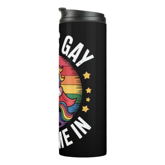 Geräusche zählen mich in Unicorn Rainbow LGBTQ Sto Thermosbecher (Nach rechts gedreht)
