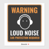 Geräuschwarnzeichen. Erforderlicher Ohrenschutz Aufkleber (Blatt)
