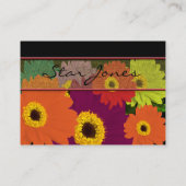 Gerber Daisies Plum Orange Aquamarin Red & Limon Visitenkarte (Rückseite)