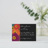 Gerber Daisies Plum Orange Aquamarin Red & Limon Visitenkarte (Stehend Vorderseite)