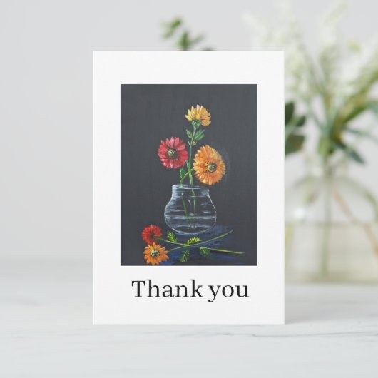 Gerber daisies Thank you card Dankeskarte (Stehend Vorderseite)