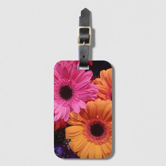 Gerber daisis rosa und orange Gepäckanhänger (Vorderseite Vertikal)
