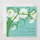 Gerber Daisy Blume w Turquoise Graduation Party Einladung (Rückseite)