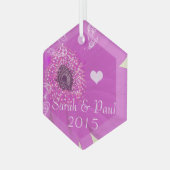Gerber Daisy Christmas Ornament Aus Glas (Vorderseite Links)