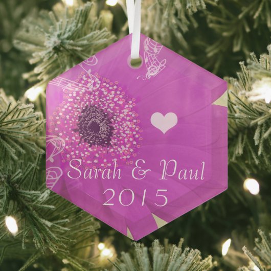 Gerber Daisy Christmas Ornament Aus Glas (Insitu)