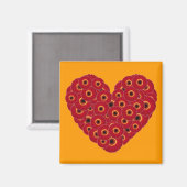Gerber Daisy Heart Magnet (Vorderseite/Rückseite)