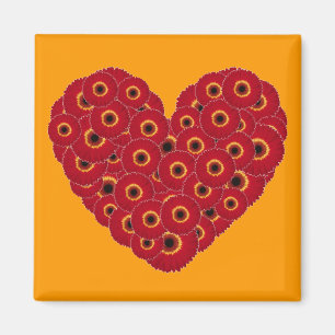 Gerber Daisy Heart Magnet