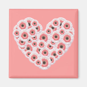 Gerber Daisy Heart Magnet