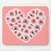 Gerber Daisy Heart Mousepad (Vorne)