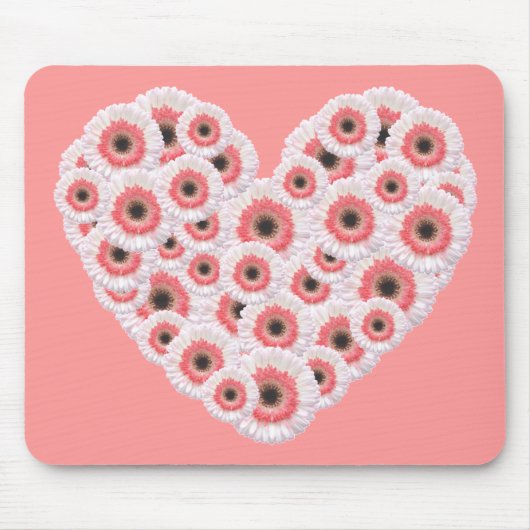 Gerber Daisy Heart Mousepad (Vorne)