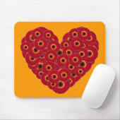 Gerber Daisy Heart Mousepad (Mit Mouse)