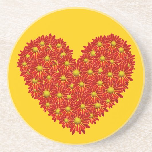Gerber Daisy Heart Untersetzer (Vorne)