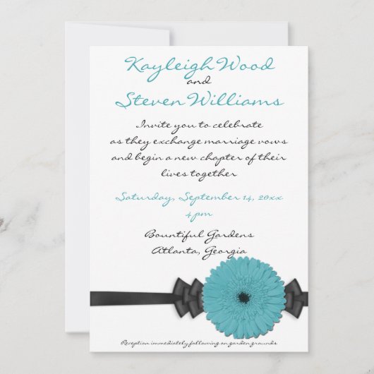 Gerber Daisy Hochzeitseinladung Einladung (Vorderseite)