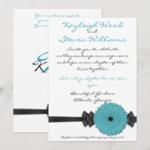 Gerber Daisy Hochzeitseinladung Einladung (Vorne/Hinten)