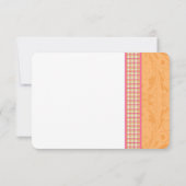 Gerber Daisy Pink Orange Kariert Wedding RSVP Antw Karte (Rückseite)