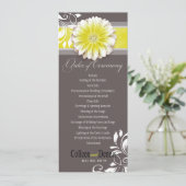 Gerber Daisy Scroll 1 Wedding Program gelb Programm (Stehend Vorderseite)