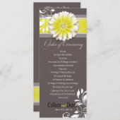 Gerber Daisy Scroll 1 Wedding Program gelb Programm (Vorne/Hinten)