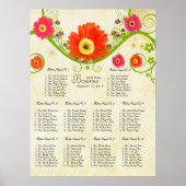 Gerber Daisy Seating Chart 10 Tische überprüft Poster (Vorne)