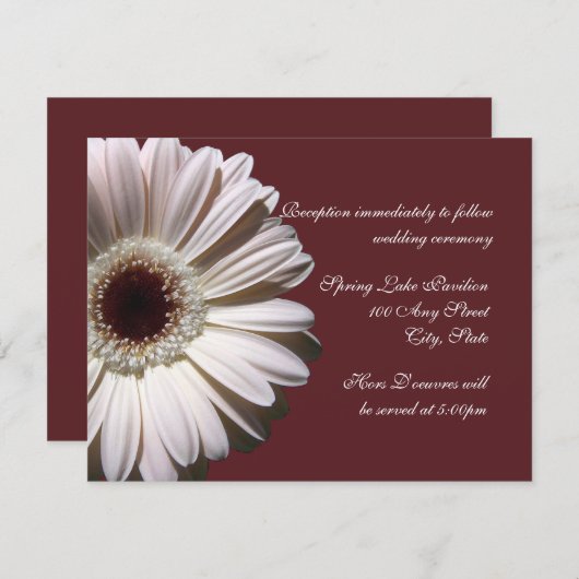 Gerber Daisy Wedding Einladung (Vorne/Hinten)