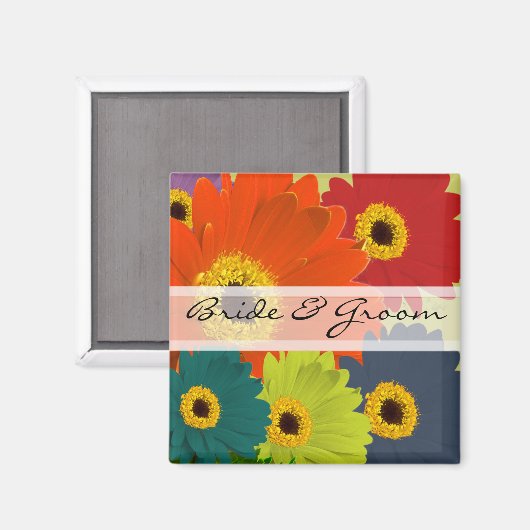 Gerber Daisy Wedding Stickers oder Anpassen Magnet (Vorderseite/Rückseite)