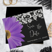 Gerber Fuchsia & Grey Paisley Save the Date