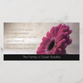 Gerbera-Beileid danken Ihnen Foto-Karte 2 Dankeskarte