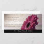 Gerbera-Beileid danken Ihnen Foto-Karte 2 Dankeskarte (Vorne/Hinten)