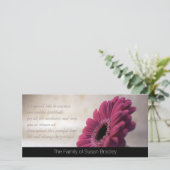 Gerbera-Beileid danken Ihnen Foto-Karte 2 Dankeskarte (Stehend Vorderseite)