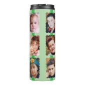 Gerbera Blume 6 Fotos benennen grün Thermosbecher (Rückseite)