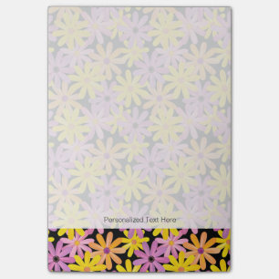 Gerbera-Blume-Muster, Hintergrund Post-it Klebezettel