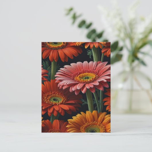 Gerbera-Blume Postkarte (Stehend Vorderseite)